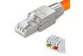 HB-DIGITAL Netzwerkstecker Netzwerkstecker CAT7 schmal RJ45 LSA STP Zinklegierung, (1-St), Kontaktoberfläche: Schirmversion 50u vergoldet