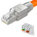 Cat7 Cat6a Netzwerkstecker RJ45 werkzeuglos AWG23 Stecker Ethernet LAN Cat.7 LAN