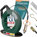 Die durchdachte Einziehspirale 30M für Leerrohre von FAIRMO - 4mm PET Zugdraht inkl. 5 Adapter - Kabeleinziehhilfe bruchsicher zum Ziehen - Einziehfeder für effektives Arbeiten - Einzugshilfe Kabel