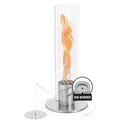 höfats Tischfeuer SPIN 900, 1200, 1500 (wärmender Tischkamin für Indoor und Outdoor, NEUES Modell mit verlängerter Brenndauer), innovative Brennertechnologie silberfarben Ø 15 cm