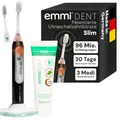 emmi-dent Slim Ultraschallzahnbürste Weiß I Bis zu 96 Mio. Schwingungen/Min. I 3 Reinigungsmodi I Bis zu 15 Tage Akku I Inkl. Qi-Ladestation (USB-C), 2 Aufsätze & Ultraschall-Zahngel I Made in Germany