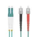 helos LWL Patchkabel OM3 Duplex 3,0mm LC-ST 50/125µm aqua 2m LSZH