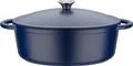 GSW Gusseisen ovaler Bräter Blue Magic 33x26 cm / 6,4 Ltr. kochen backen 