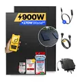Balkonkraftwerk 900W/800W Solaranlage mit Dach Halterung (Einzelmontage) Halterung Steckerfertig WIFI Komplettset Photovoltaik Anlage 800W, Kabellänge: 5m