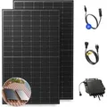 Solakon Balkonkraftwerk 900W Solaranlage mit Ziegeldach Halterung Einzelmontage Steckerfertig Komplettset Photovoltaik 800W Kabellänge 5m