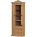 ebuy24 Eckvitrine, Braun, Holzwerkstoff, 57x200x51 cm, Wohnzimmer, Wohnwände, Vitrinenschränke