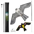 VOUNOT® Vogelschreck Drachen, Vogelabwehr Falke Flugdrachen realistisch mit 4 m Teleskopstange, Vogelbekämpfung und zum Schutz der Ernte für Garten, Bauernhof & Feld, 2 Stück, Stil A & G