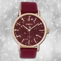 Oozoo Damenuhr Timepieces C10412 weinrot Lederarmband Quarz Analoguhr UOC10412