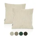 Lycce Beige Cord Kissenbezüge 40x40 cm, 2er Set, Weiche Sofakissen Hülle, Dekorative Zierkissen für Gemütlichkeit Zuhause