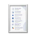 Deflecto Wand-Prospekthalter mit Klapprahmen & vorgebohrten Befestigungslöchern, Hoch- oder Querformat, 178 x 240 x 12 mm, A5, Plakat-Rahmen, Poster