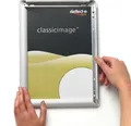 Deflecto Bilderrahmen Wandprospekthalter mit Klapprahmen A5 Aluminium