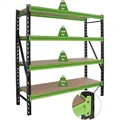 Industrieregal Milo 200x190x60 Cm Steckbar, Erweiterbar 4 Ebenen 4 Tonnen Schwerlastregal Lagerregal