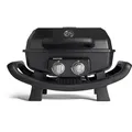 BURNHARD® 2-Brenner Gasgrill WAYNE 4,4 kW – Tragbarer Balkongrill - Tischgasgrill klein mit Aludruckguss Brennkammer inkl. Abdeckhaube - Gusseisen Grillrost