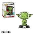 FUNKO POP Star Wars #124 Green Chrome Yoda - 2019 Summer Convention - Vinyl Figur NEU