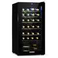 Klarstein Weinkühlschrank, 1 Zonen Getränkekühlschrank Klein, Kleiner Weinschrank 74L, Wein-Kühlschrank Klein mit Glastür, Indoor/Outdoor Flas... - Schwarz