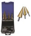 BGS 3x Stufenbohrer-Set titannitriert 4-30 mm Bohrer Stufenfräser Antennenbohrer