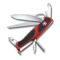 Victorinox Schweizer Taschenmesser Gross, Ranger 78 M, Swiss Army Knife, Multitool, 12 Funktionen, Einhand-Feststellklinge, Kapselheber, Rot/Schwarz