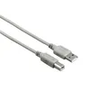Hama USB A Kabel - USB B (Korb, USB-A 2.0, USB-B, 480Mbit/s, 0,5A, für PC, Notebook, 5m) grau