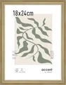 accent by nielsen Bilderrahmen, 18 x 24 cm, Holz, Gold, Fotorahmen zum Auftstellen und Aufhängen im Hoch- & Querformat, Echtglas, Ascot