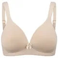 Naturana Bügelloser BH Basic (1-tlg) Schalen-BH ohne Bügel - Nahtlose Cups, Gepolsterte Entlastungsträger beige|braun 75