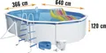Steinbach Stahlwand-Swimming Pool Set "Nuovo de Luxe oval" weiß 640 x 366 x 120 cm