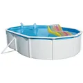 Steinbach Aktionsangebot Stahlwand-Swimming Pool Set "Nuovo de Luxe oval" inkl. Pool Starterset Chlor, weiß, 640 x 366 x 120 cm