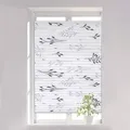 Woltu Plissee Faltrollo Klemmfix Ohne Bohren Zweigmotiv Grau  65 X 130 Cm