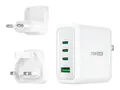 j5create JUP4370EF-N - Netzteil - 70 Watt - PD 2.0, PD 3.0, QC - 4 Ausgabeanschlussstellen (3 x USB-C, USB)