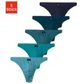 H.I.S String Herren Unterhose (Packung, 5-St) in Baumwollstretch-Qualität blau 4 (S)