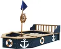 Sandkasten Boot Doris axi 90 x 153 cm Holz schwarz braun