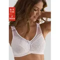 Entlastungs-BH PETITE FLEUR, Damen, Gr. 85, Cup B, schwarz (schwarz, weiß), Microtouch, Jersey, Obermaterial: 45% Polyamid, 40% Baumwolle, 15% Elasthan, Basic, BHs, ohne Bügel mit leicht wattierten Trägern, Basic Dessous
