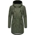 Ragwear Wintermantel Elsien wasserdichter Winterparka mit Teddyfell-Futter grün XXL (44)