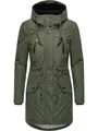 Ragwear Damen Wintermantel Warmer atmungsaktiver und wasserdichter Parka mit Teddyfell gefüttert und mit Kapuze Elsien YOUMODO Dark Olive Gr. XXL