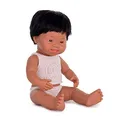Miniland Dolls: lateinamerikanische Babypuppe Junge, mit Down Syndrom aus weichem Vinyl, 38 cm, präsentiert mit Unterwäsche in Geschenkbox (31267)