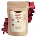 Hibiskusblüten ganz getrocknet 1000g | leicht säuerlich-fruchtiger Geschmack | essbare Hibiskus Blüte | süß-aromatischer Hibiskustee | ideal für Salate, Desserts, Kuchen, Joguhrts | vom Achterhof