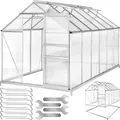 tectake Gewächshaus aus Aluminium mit Fundament