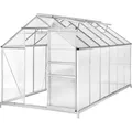 tectake® Gewächshaus mit Fundament 11,13 m3 185 x 375 x 195 cm - Transparent