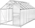 tectake® Gewächshaus mit Fundament 11,13 m³ 185 x 375 x 195 cm