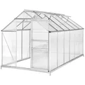 Alu Gewächshaus mit Stahlfundament Treibhaus Gartenhaus Frühbeet 375cm 185cm