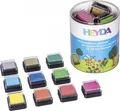 HEYDA Stempelkissen-Set Rainbow, Klarsicht-Runddose