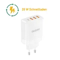 USB Schnell Ladegerät Mehrfach 4 Fach Netzteil weiß Adapter Handy Tablet 3.0 20W
