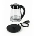 Gourmetmaxx Wasserkocher GOURMETmaxx, Schwarz, Edelstahl, Metall, Kunststoff, Glas, 1,7 L, 16x25x21 cm, automatische Abschaltung, Überhitzungsschutz, 360°-Sockel, abgedecktes Heizelement, Beleuchtung, digitale Temperaturanzeige, Küchengeräte, Wasserkocher