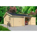 LASITA MAJA Blockgarage "Falkland", BxT: 628,6 x 635 cm (Außenmaß), Holz - braun