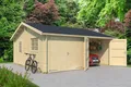 Garage Satteldach 44 mm Falkland mit Holztor 595x595 cm Lasita