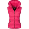 Steppweste NAVAHOO "Shadaa", Damen, Gr. S (36), rosa, Oberstoff: 100% Nylon, Futter: 100% Polyester, Wattierung: 100% Polyester, modisch, tailliert hüftbedeckend, Westen, stylische ärmellose Damen Weste mit Kapuze