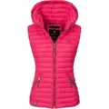 Navahoo Steppweste Shadaa stylische ärmellose Damen Weste mit Kapuze rosa S (36)