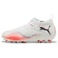 PUMA FUTURE 8 MATCH MG JR Fußballschuh für Kunstrasen und harten Naturrasen, mit leichtem Mesh-Obermaterial weiß 34 EU