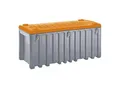 CEMO Universalbox aus Polyethylen, Inhalt 750 l, Traglast 400 kg, grau / orange