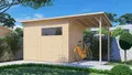 BERTILO Gartenhaus Pent Modern 4 Plus naturbelassen, BxT: 501x231 cm, mit hohen Seitenwänden und einer 1,88 m hohen Doppeltür