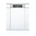 Bosch SPI2IKS10E Serie 2 Geschirrspüler Teilintegriert, 45 cm, Edelstahl, 78 kWh pro 100 Zyklen, 9 MGD, Extra Trocknen, Vario Besteckkorb, Home Connect